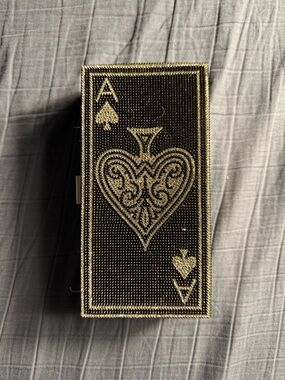 Embellished Ace of Spades Decorative Box - Black & Silver